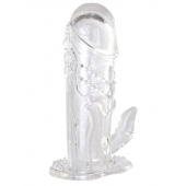 Прозрачная гелевая насадка с клиторальным отростком - 13 см. - Toyfa Basic - в Калининграде купить с доставкой