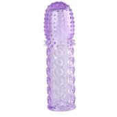 Насадка гелевая фиолетовая с точками, шипами и наплывами - 13,5 см. - Toyfa Basic - в Калининграде купить с доставкой