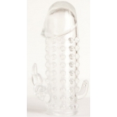 Гелевая прозрачная насадка с 2 отростками - 13 см. - Toyfa Basic - в Калининграде купить с доставкой