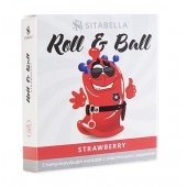 Стимулирующий презерватив-насадка Roll   Ball Strawberry - Sitabella - купить с доставкой в Калининграде