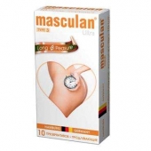 Розовые презервативы Masculan Ultra Long Pleasure с колечками, пупырышками и продлевающим эффектом - 10 шт. - Masculan - купить с доставкой в Калининграде