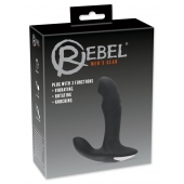 Черный вибромассажер простаты с функцией римминга Plug with Perineum Stimulator - 16,6 см. - Orion - в Калининграде купить с доставкой