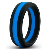 Черно-синее эрекционное кольцо Silicone Go Pro Cock Ring - Blush Novelties - в Калининграде купить с доставкой