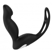 Черный вибромассажер простаты P-PLEASER W ERECTION ENHANCE - Dream Toys - в Калининграде купить с доставкой