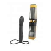 Черная насадка на пенис для двойной стимуляции Mojo BlackJack - 15 см. - Seven Creations - в Калининграде купить с доставкой