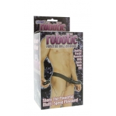 Мужской фаллопротез с вибрацией ROBOTIC MALE STRAP-ON BLACK - 17 см. - Seven Creations - купить с доставкой в Калининграде