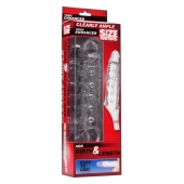 Прозразная закрытая насадка на пенис с поддержкой мошонки Clearly Ample Penis Enhancer - 22 см. - XR Brands - в Калининграде купить с доставкой