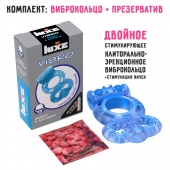 Голубое эрекционное виброкольцо Luxe VIBRO  Дьявол в доспехах  + презерватив - Luxe - в Калининграде купить с доставкой