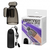 Дымчатая насадка-мастурбатор с вибрацией Vibrating Crystal Cap III - Baile - в Калининграде купить с доставкой