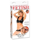 Черный податливый страпон Posable Partner Strap-On - 17,8 см. - Pipedream - купить с доставкой в Калининграде