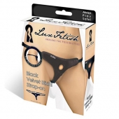 Черные плюшевые трусики для страпона - Lux Fetish - купить с доставкой в Калининграде