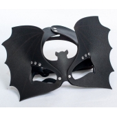 Черная кожаная маска на глаза  Летучая мышь - Sitabella - купить с доставкой в Калининграде