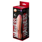 Телесная изогнутая насадка на Harness с коннектором BLACK LINE - 17 см. - LOVETOY (А-Полимер) - купить с доставкой в Калининграде