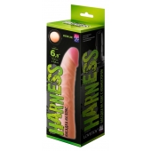 Телесная изогнутая насадка на Harness с коннектором GREEN LINE - 18 см. - LOVETOY (А-Полимер) - купить с доставкой в Калининграде