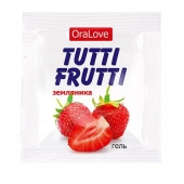Пробник гель-смазки Tutti-frutti с земляничным вкусом - 4 гр. - Биоритм - купить с доставкой в Калининграде