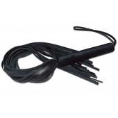 Чёрная кожаная плеть с жесткой ручкой - 63 см. - Sitabella - купить с доставкой в Калининграде