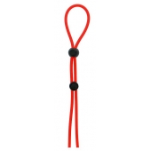 Красное лассо на пенис с двумя бусинами STRETCHY LASSO CAGE - Dream Toys - в Калининграде купить с доставкой
