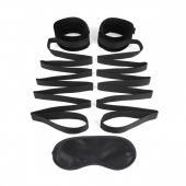 Чёрные манжеты для фиксации на кровати Bondage Bed Strap - Lux Fetish - купить с доставкой в Калининграде