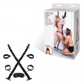 Чёрный набор для фиксации у двери - Lux Fetish - купить с доставкой в Калининграде