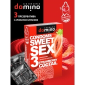 Презервативы для орального секса DOMINO Sweet Sex с ароматом клубничного коктейля  - 3 шт. - Domino - купить с доставкой в Калининграде