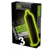 Презервативы DOMINO Neon Green со светящимся в темноте кончиком - 3 шт. - Domino - купить с доставкой в Калининграде