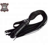 Черная плеть  Ковбой  с ручкой-фаллосом - 55 см. - Sitabella - купить с доставкой в Калининграде