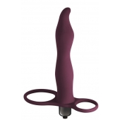 Бордовая вибронасадка для двойного проникновения Flirtini - 15,9 см. - Lola Games - купить с доставкой в Калининграде