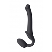 Черный безремневой страпон Silicone Bendable Strap-On S - Strap-on-me - купить с доставкой в Калининграде