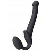 Черный безремневой страпон Silicone Bendable Strap-On S - Strap-on-me - купить с доставкой в Калининграде