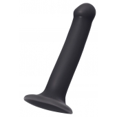 Черный фаллос на присоске Silicone Bendable Dildo M - 18 см. - Strap-on-me - купить с доставкой в Калининграде