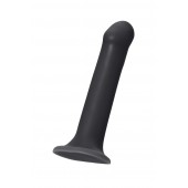 Черный фаллос на присоске Silicone Bendable Dildo L - 19 см. - Strap-on-me - купить с доставкой в Калининграде