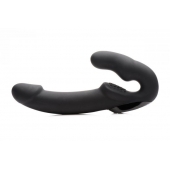Черный безремневой страпон Urge Silicone Strap On с пультом ДУ - 24 см. - XR Brands - купить с доставкой в Калининграде
