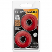 Набор из 2 красных эрекционных колец DONUT RINGS OVERSIZED - Blush Novelties - в Калининграде купить с доставкой