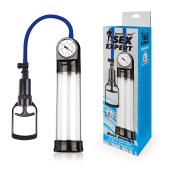 Прозрачная вакуумная помпа Sex Expert с манометром - Sex Expert - в Калининграде купить с доставкой
