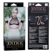 Черные мягкие наручники Entice French Cuffs с цепью - California Exotic Novelties - купить с доставкой в Калининграде
