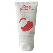 Лубрикант на водной основе с ароматом малины Love Protection Strawberry - 50 мл. - Lola Games - купить с доставкой в Калининграде