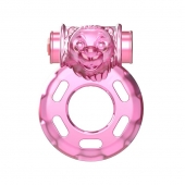 Розовое эрекционное кольцо с вибрацией Pink Bear - Baile - в Калининграде купить с доставкой