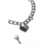 Серебристый ошейник Embrace с ключиком - Lola Games - купить с доставкой в Калининграде