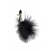 Зажимы на соски с черным пухом Euphoric - Lola Games - купить с доставкой в Калининграде