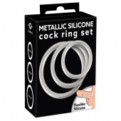 Набор из 3 эрекционных колец под металл Metallic Silicone Cock Ring Set - Orion - в Калининграде купить с доставкой