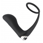 Черное эрекционное кольцо с анальной вибропробкой Vibrating Ring   Plug - Orion - в Калининграде купить с доставкой