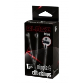 Черные зажимы на соски и клитор на цепочке DELUXE NIPPLE   CLIT CLAMPS - Dream Toys - купить с доставкой в Калининграде