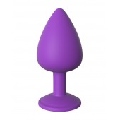 Фиолетовая анальная пробка со стразом Her Little Gem Large Plug - 9,5 см. - Pipedream - купить с доставкой в Калининграде