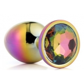 Голографическая анальная втулка с радужным кристаллом - 7,1 см. - Dream Toys - купить с доставкой в Калининграде