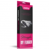 Серебристая плетка Struggle My Flogger с черной ручкой - 45 см. - Lovetoy - купить с доставкой в Калининграде