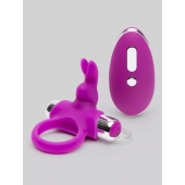 Лиловое виброкольцо с пультом ДУ Remote Control Cock Ring - Happy Rabbit - в Калининграде купить с доставкой
