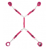Ярко-розовый набор фиксаций на кровати Classic Bed Spreader - Lux Fetish - купить с доставкой в Калининграде