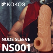 Телесная открытая насадка-реалистик с подхватом мошонки Nude Sleeve S - 10 см. - KOKOS - в Калининграде купить с доставкой