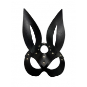 Черная кожаная маска зайки Miss Bunny - БДСМ Арсенал - купить с доставкой в Калининграде