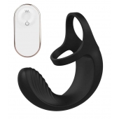 Черный анальный стимулятор с эрекционными кольцами Remote Couple Teaser - Dream Toys - в Калининграде купить с доставкой